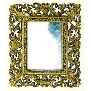 Mirror, Italian Gilded Wood Frame, 19th Century