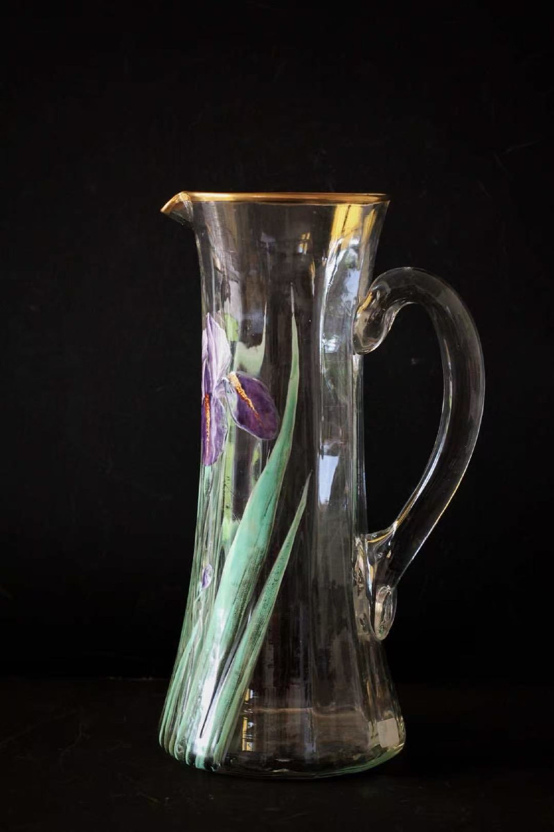 Service à boissons en verre Art Nouveau par Legras, 1900 siècle-photo-2