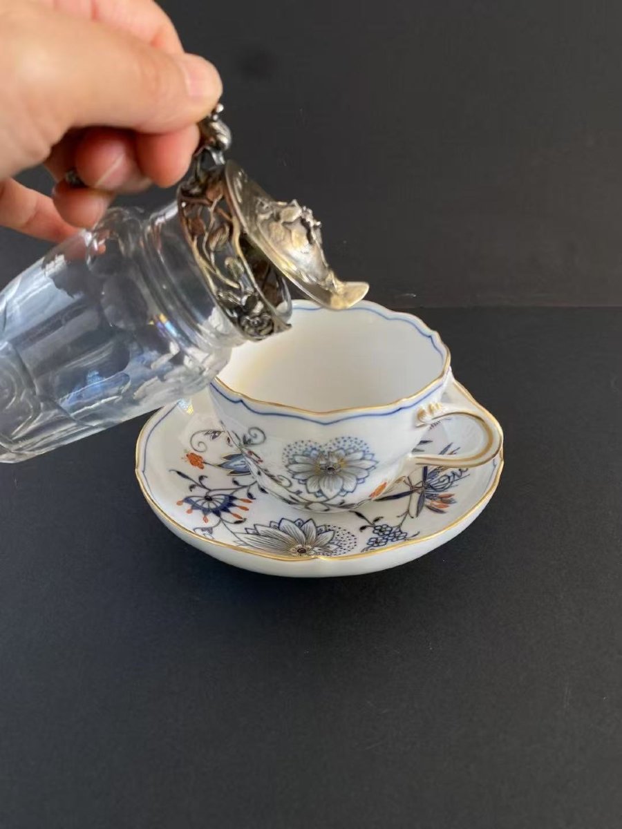Rare French Art Nouveau Sterling Silver And Crystal Milk Jug (circa 1900)-photo-6