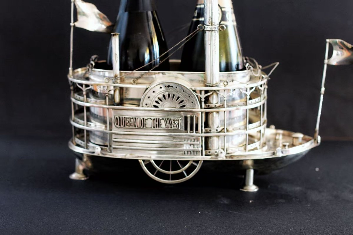 Seau à champagne - Argent - « Reine de l'Ouest » - Sans poinçon, testé pour l'argent-photo-2