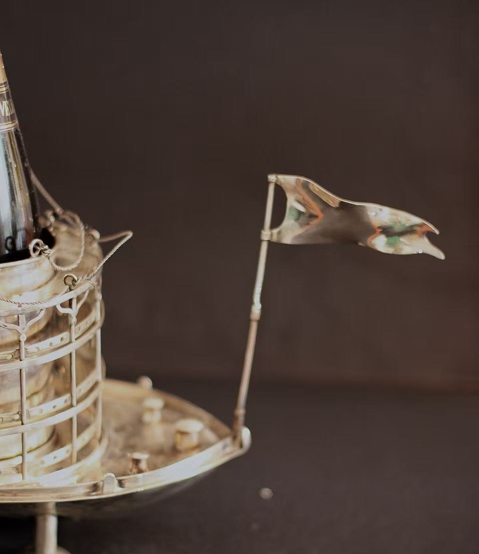 Seau à champagne - Argent - « Reine de l'Ouest » - Sans poinçon, testé pour l'argent-photo-2