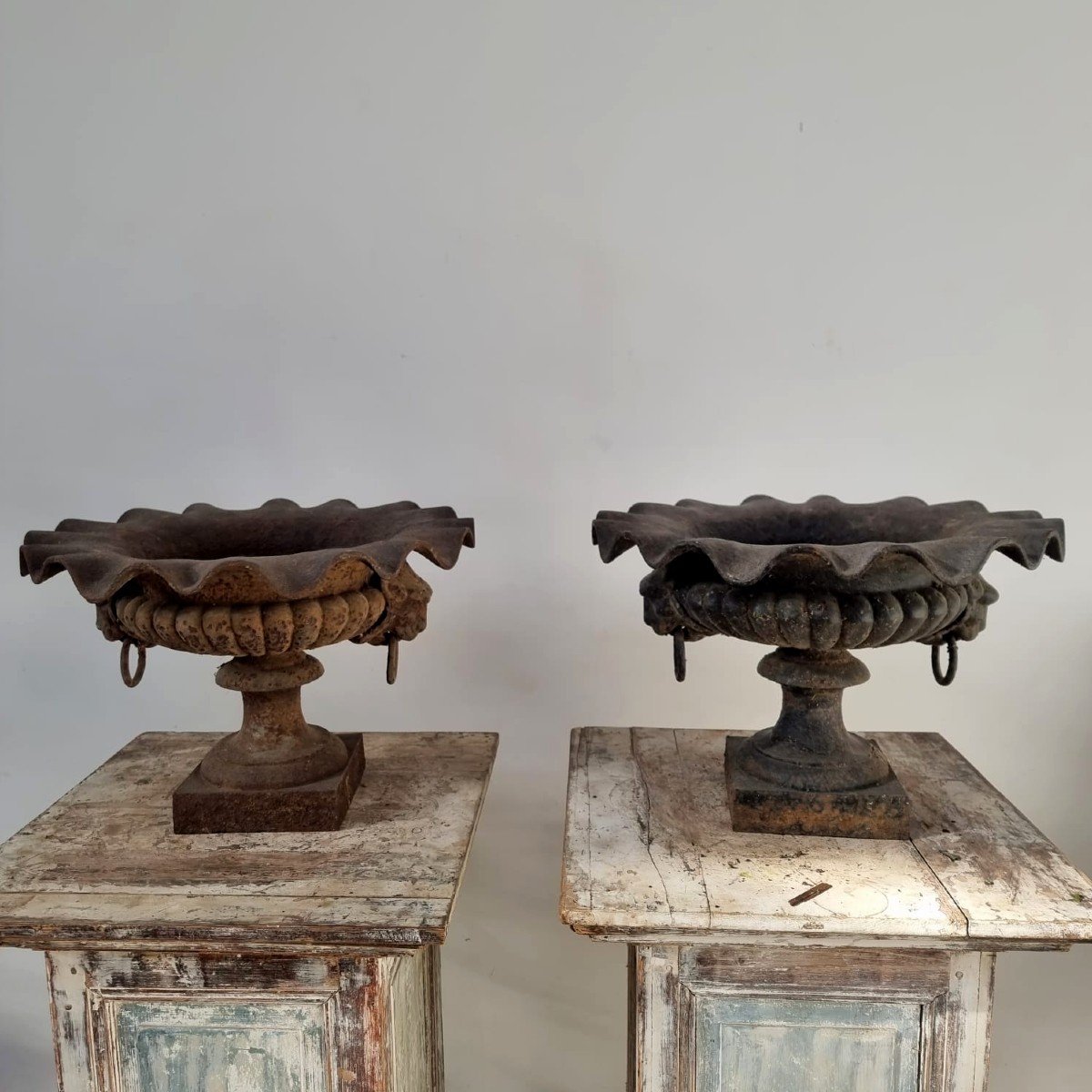 Paire de vasques en fonte de jardin-photo-4