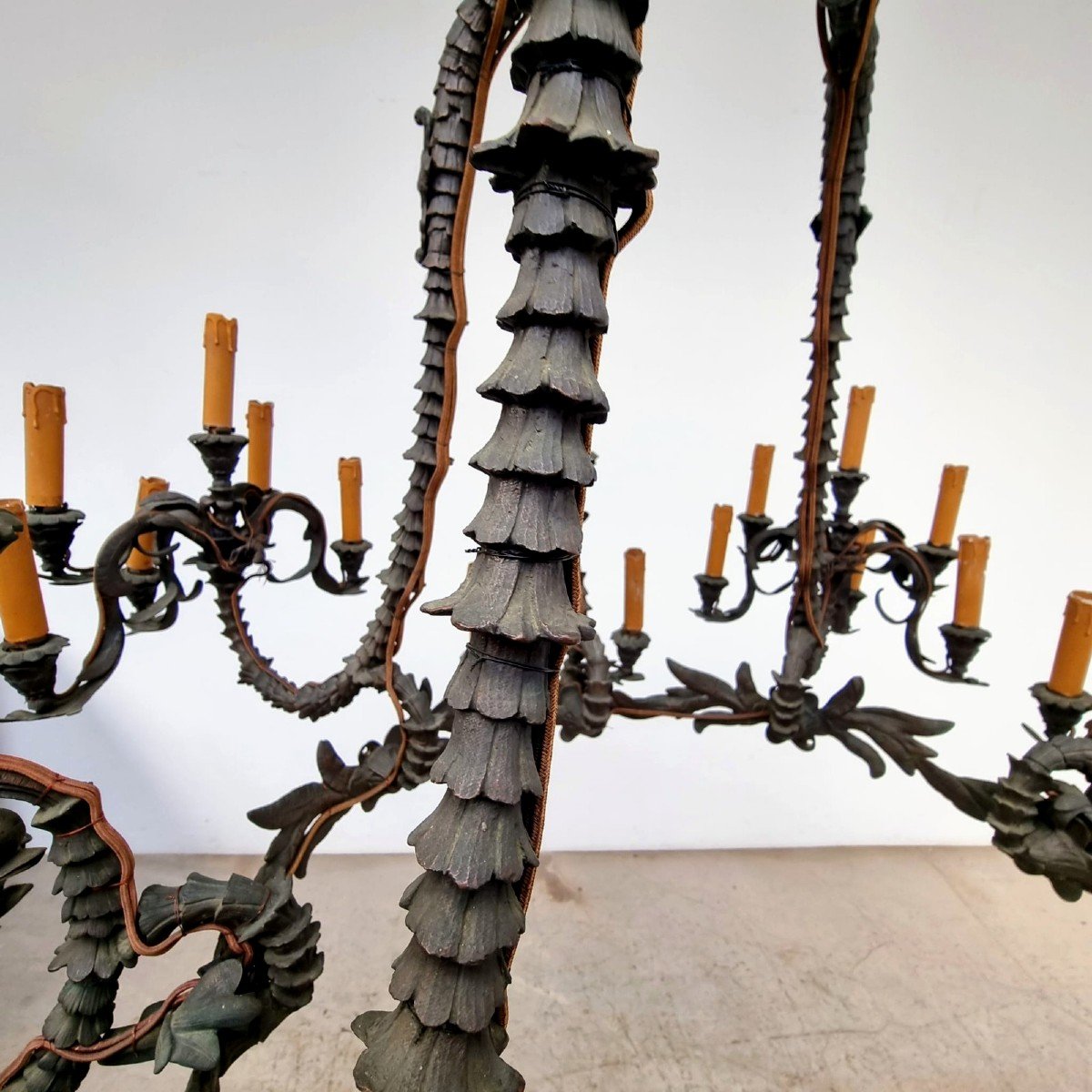 Important lustre en bronze 19éme-photo-3