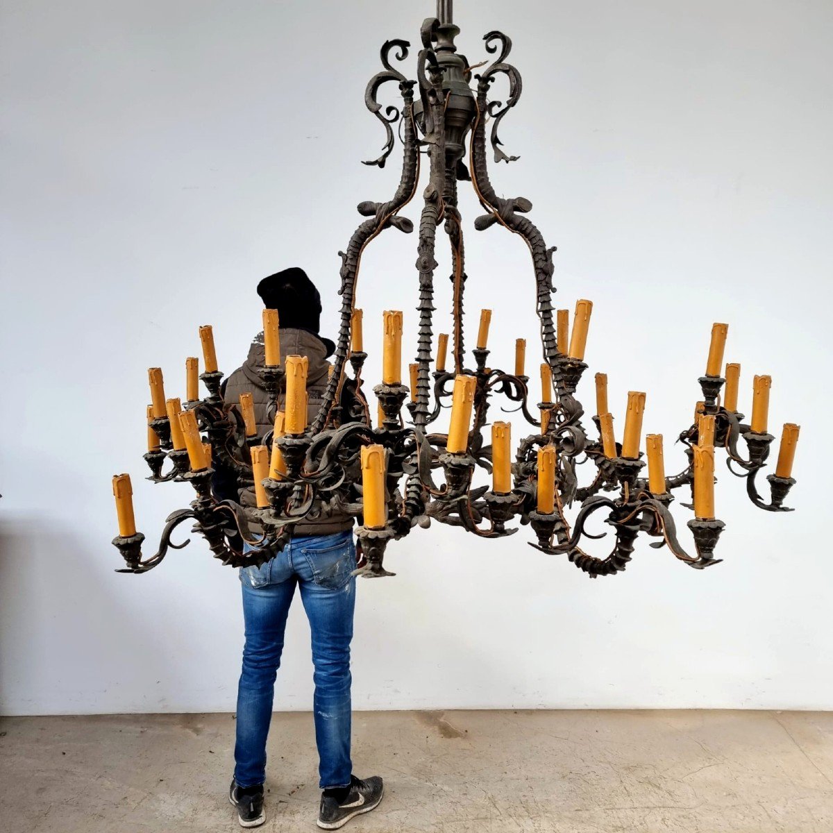 Important lustre en bronze 19éme-photo-1