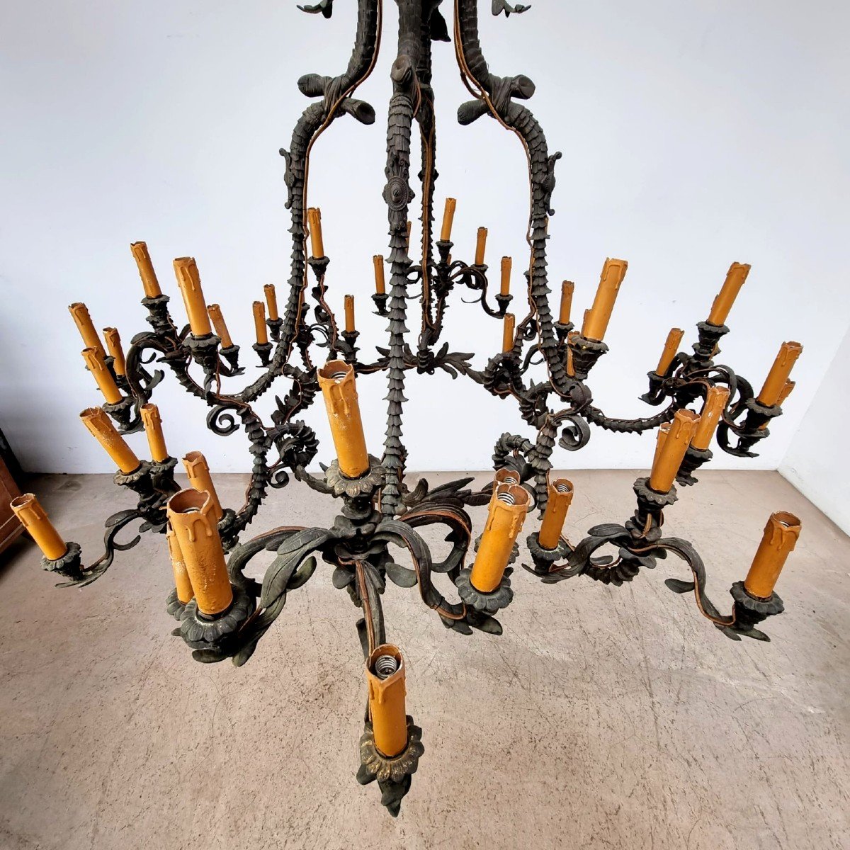 Important lustre en bronze 19éme-photo-3