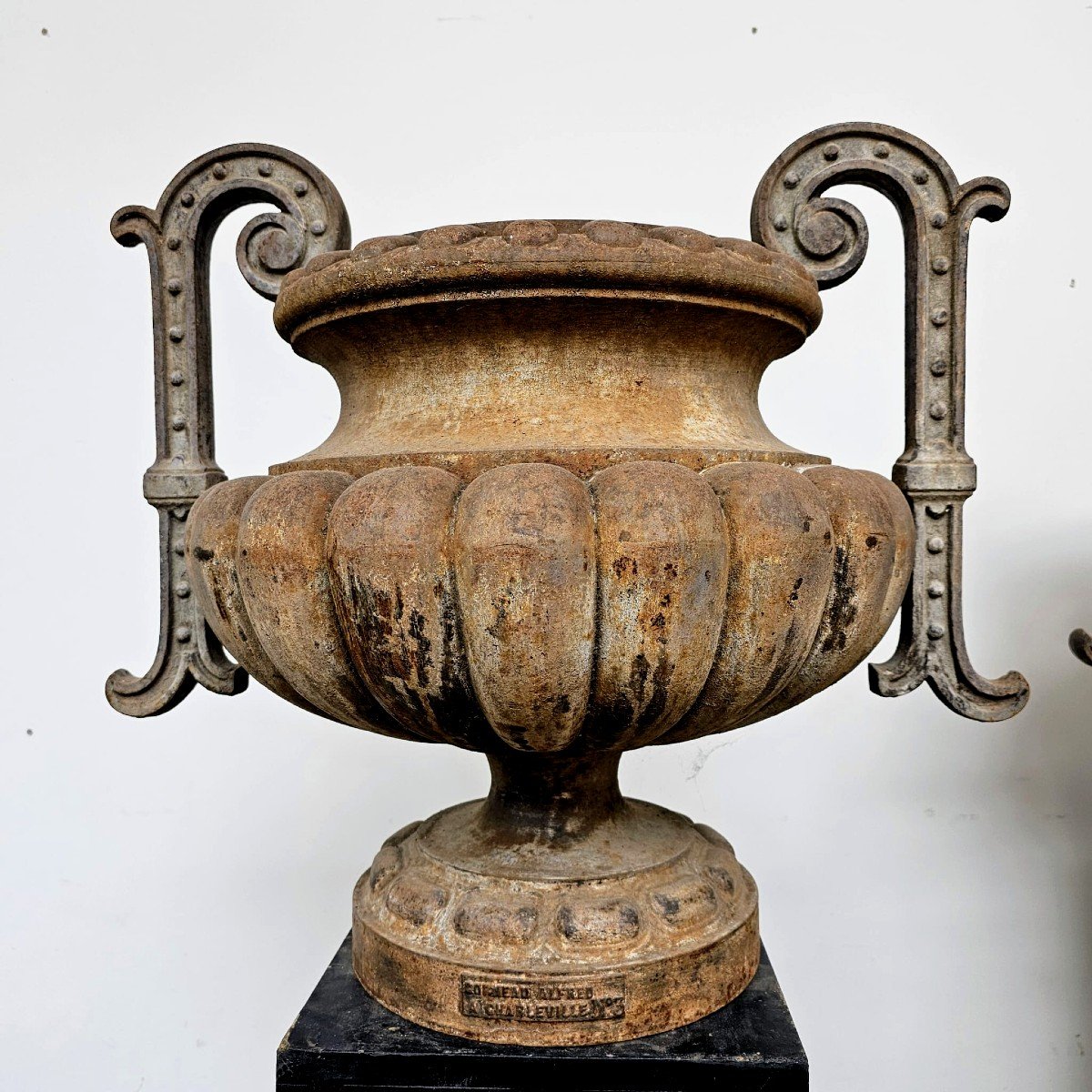 4 grandes vasques de jardin en fonte 19éme-photo-2