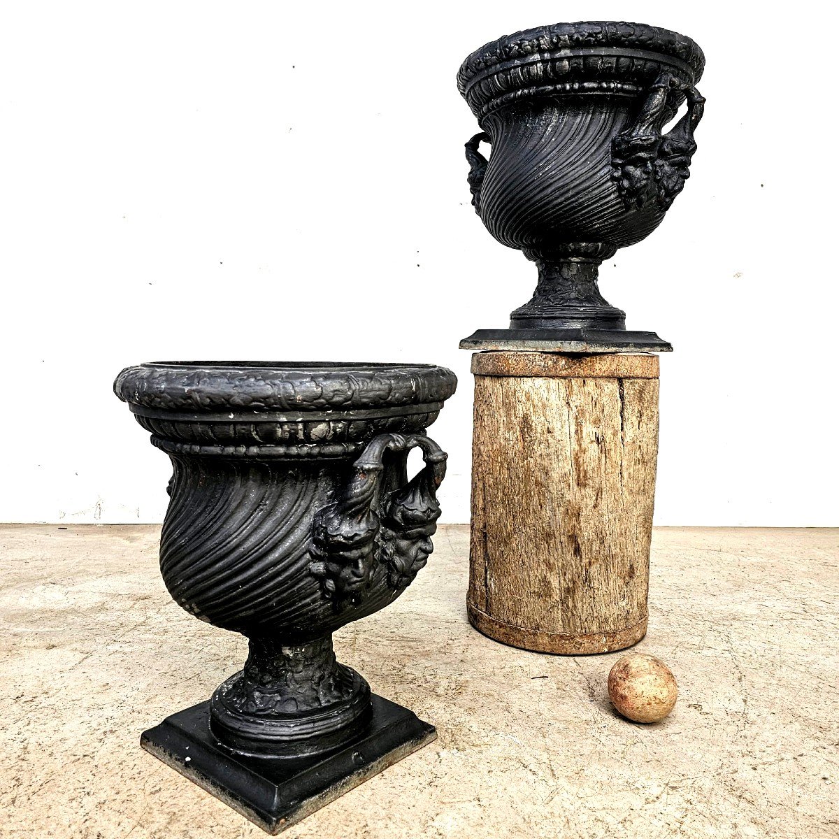 Pair Of 19th Century Cast Iron Basins