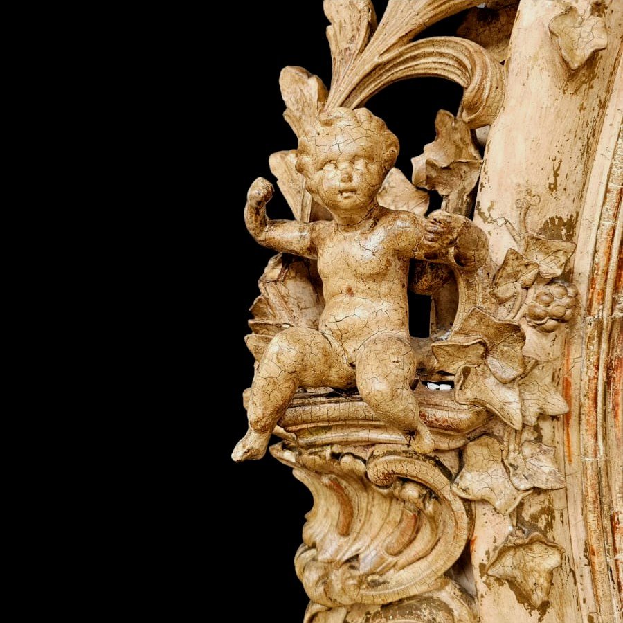 Important Niii Patinated Oval Mirror-photo-3