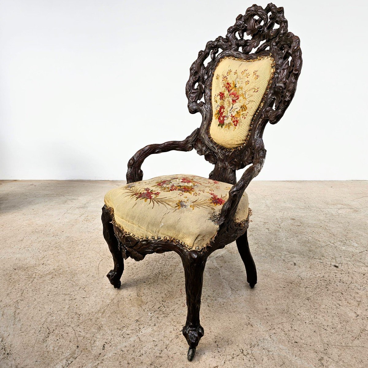 Fauteuil forêt noire 19éme-photo-3