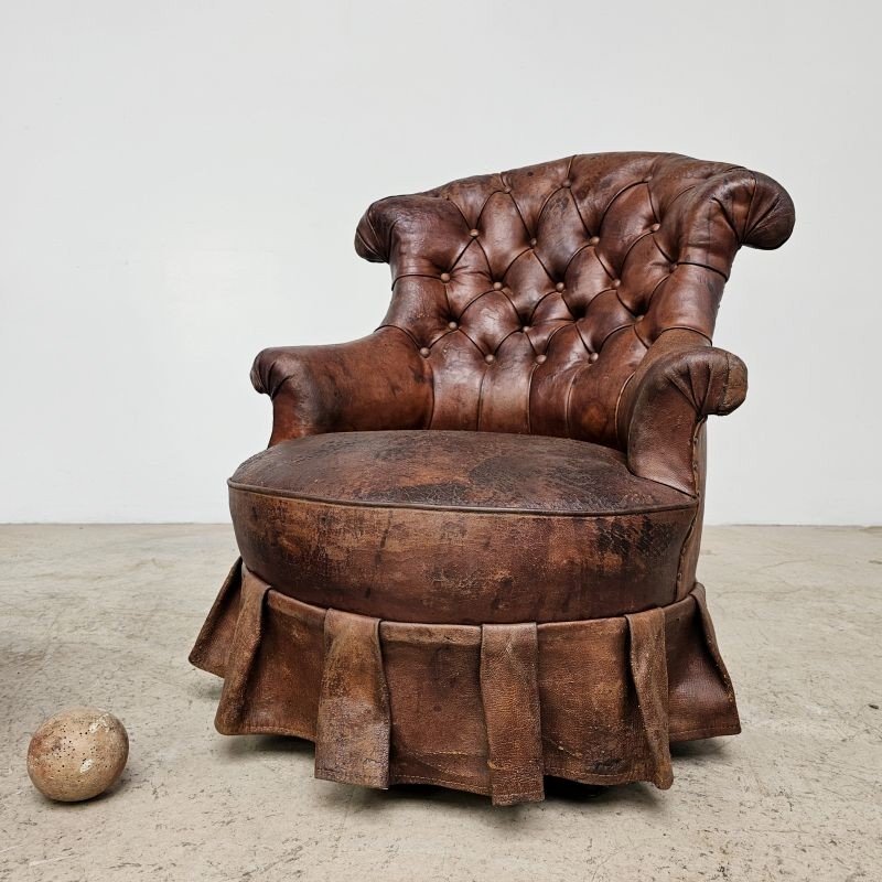 Pair Of Niii Leather Armchairs-photo-5