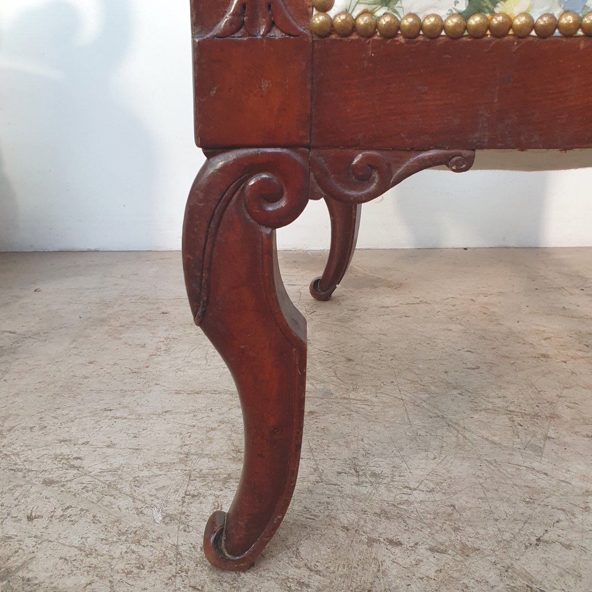 4 Mahogany Armchairs From The Restoration Period-photo-3