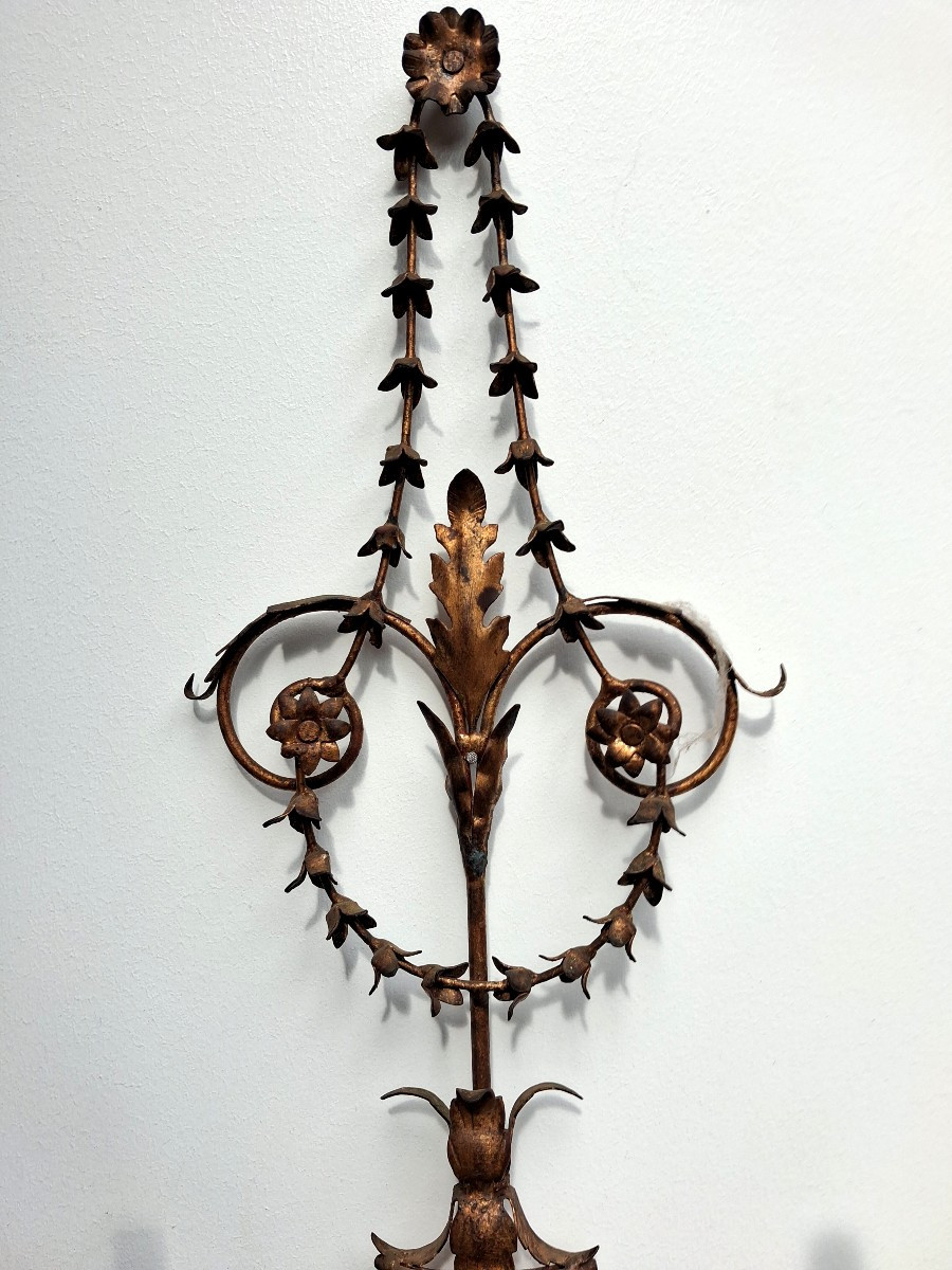 Paire d appliques en métal doré st L16-photo-4