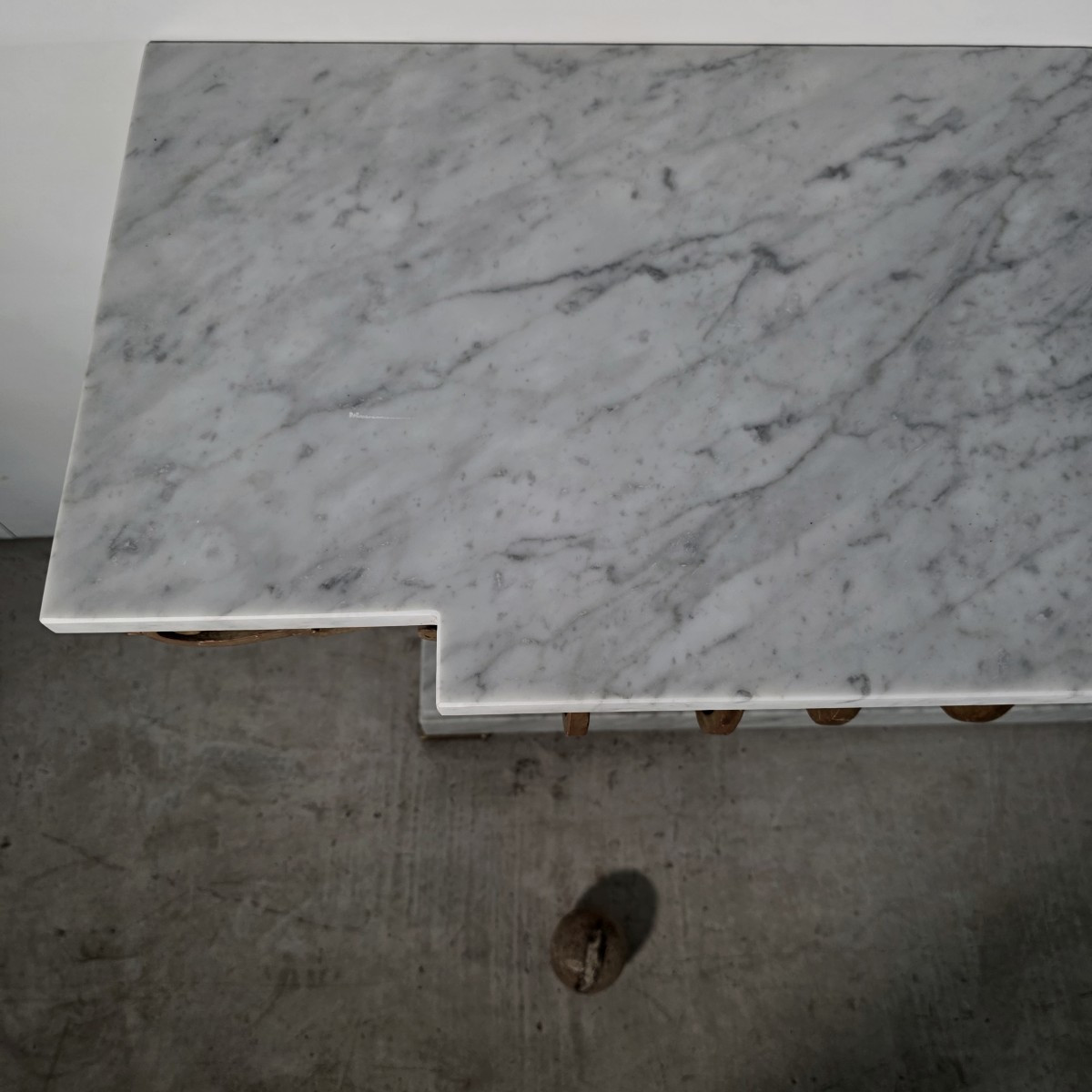 Important Louis XVI Style Gilt Metal Console-photo-2