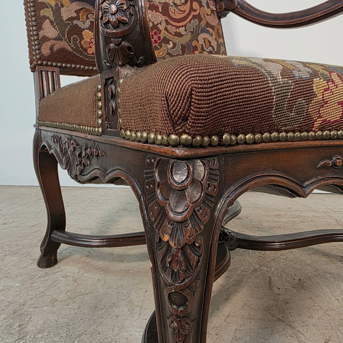 Paire de fauteuils Régence à haut dossier-photo-1