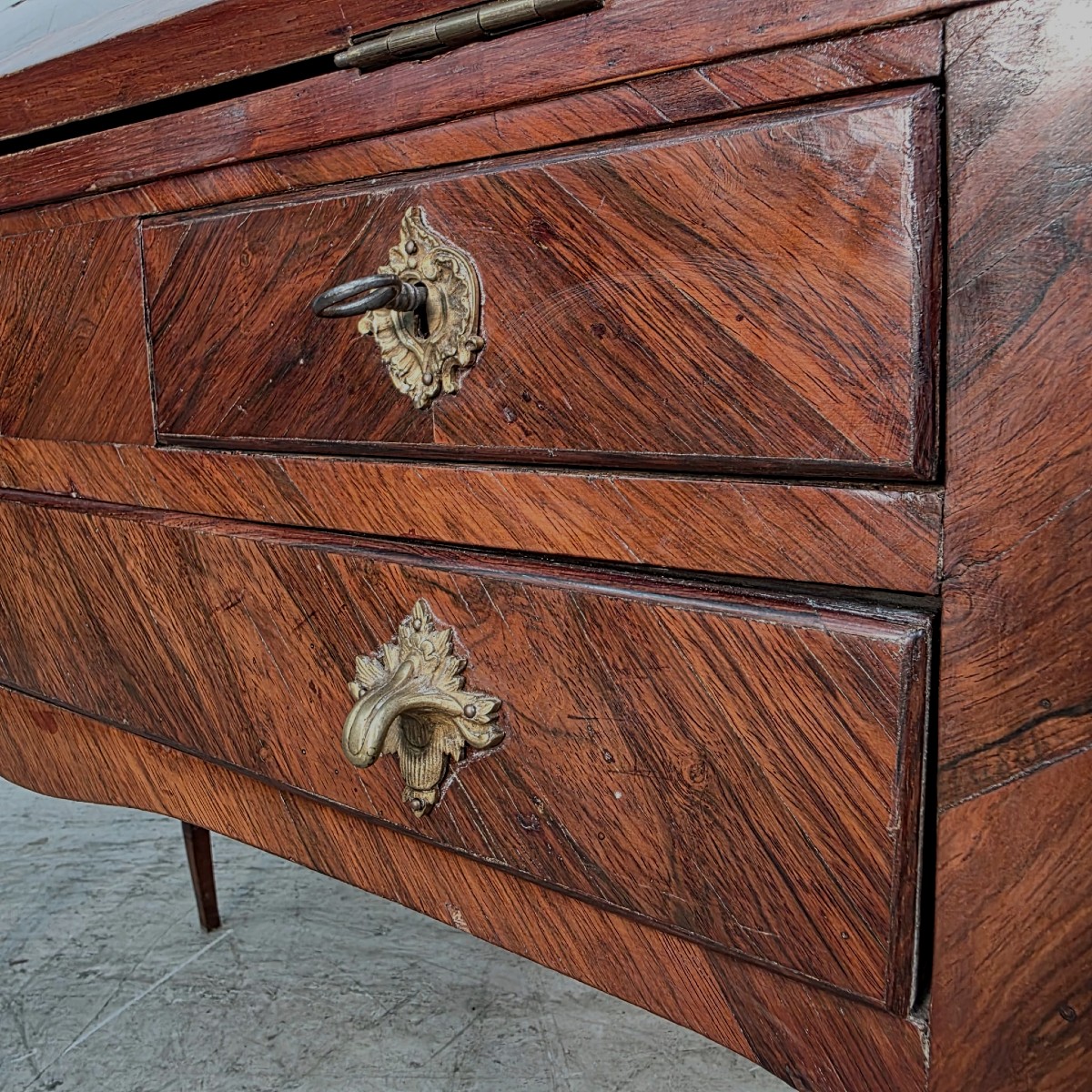 Bureau de pente en palissandre 18éme siécle-photo-4