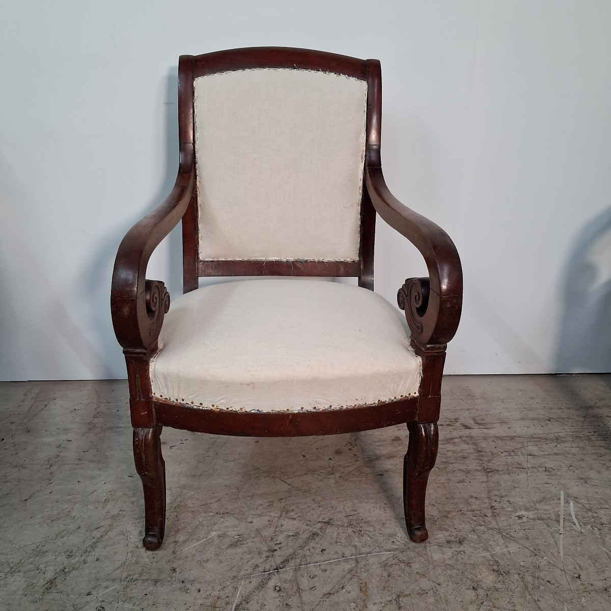 4 Armchairs In The Restoration Period Mahogany Style-photo-1