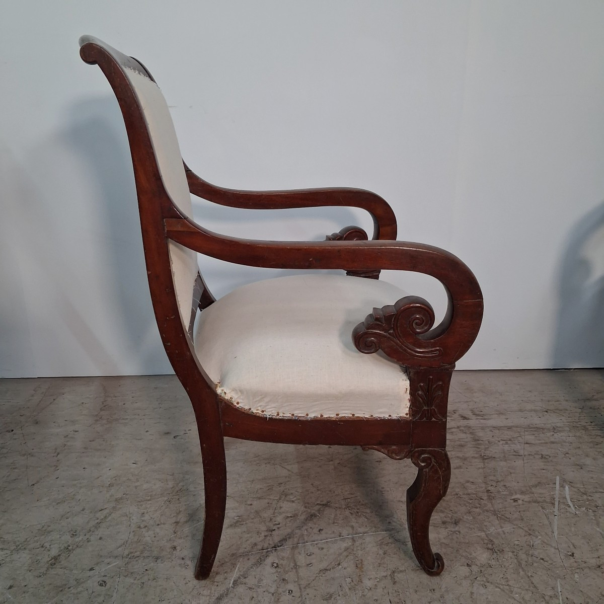 4 Armchairs In The Restoration Period Mahogany Style-photo-3
