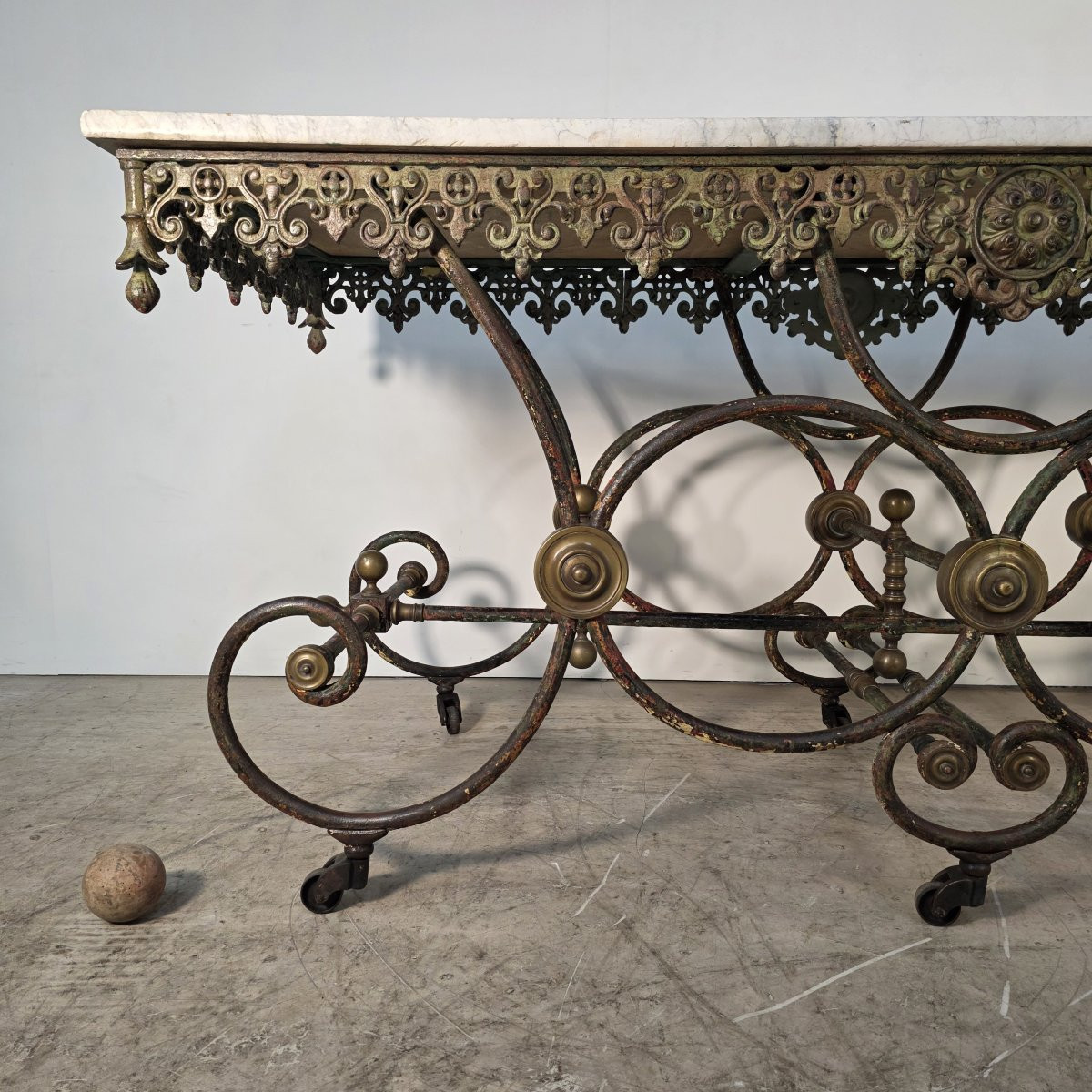 Grande table de présentation en fonte fin 19ème-photo-3