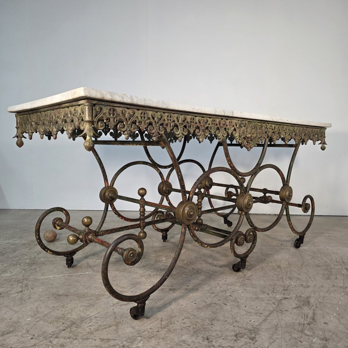 Grande table de présentation en fonte fin 19ème-photo-4