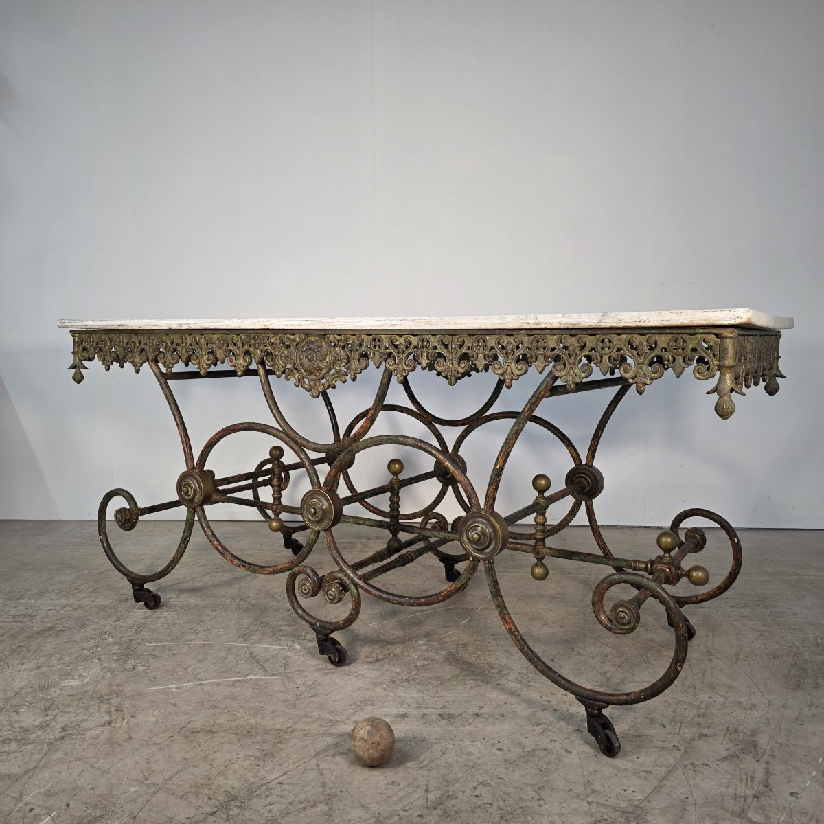 Grande table de présentation en fonte fin 19ème-photo-2