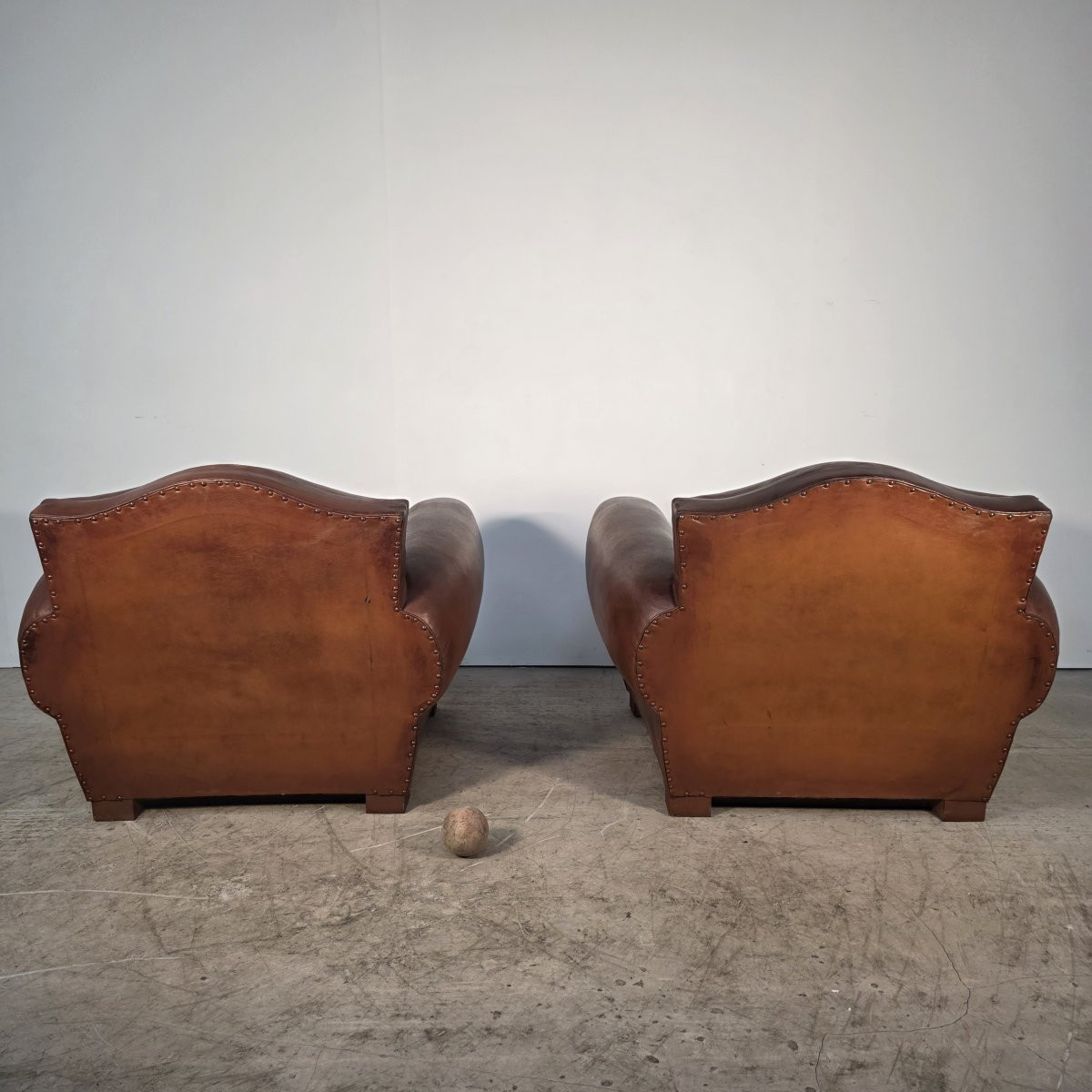 Pair Of Leather Club Chairs-photo-8