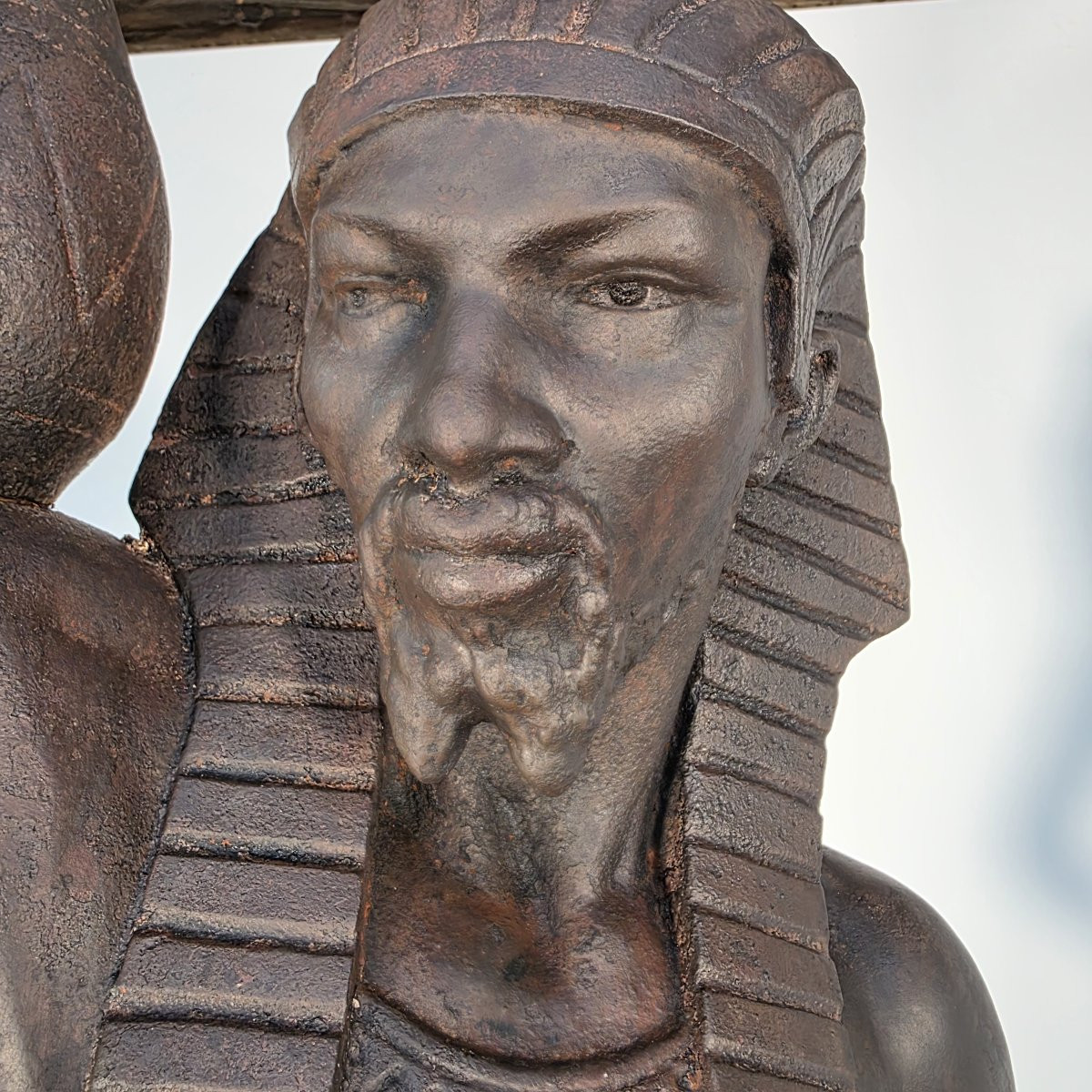 Pair Of 19th-century Cast Iron Statues Depicting A Nubian Couple-photo-2
