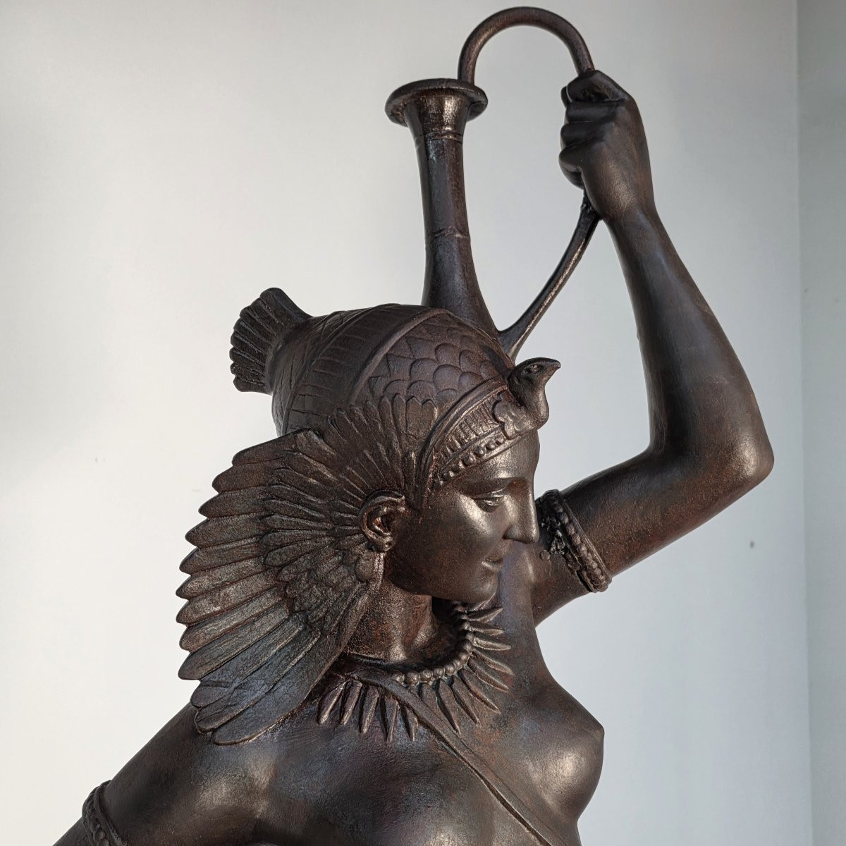 Pair Of 19th-century Cast Iron Statues Depicting A Nubian Couple-photo-1