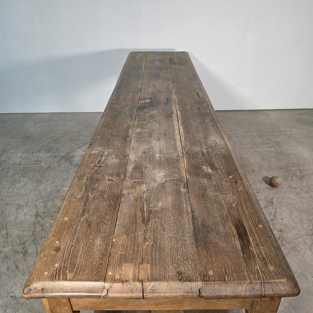 19th Century Oak Draper's Table With 6 Ringed Legs-photo-1