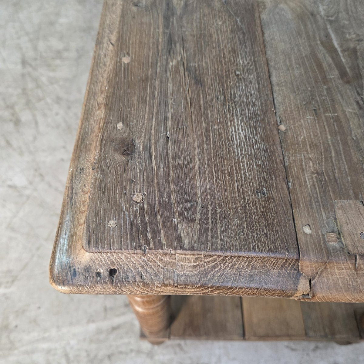 19th Century Oak Draper's Table With 6 Ringed Legs-photo-5