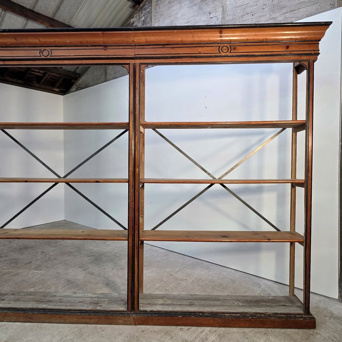 Exceptional Napoleon III Period Shop Shelf In Pine-photo-2