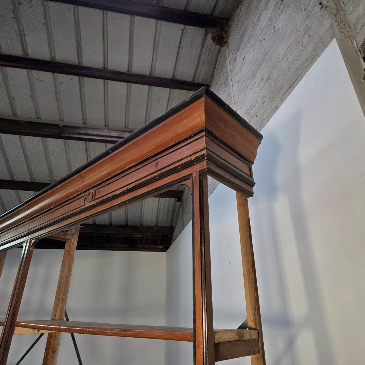 Exceptional Napoleon III Period Shop Shelf In Pine-photo-4