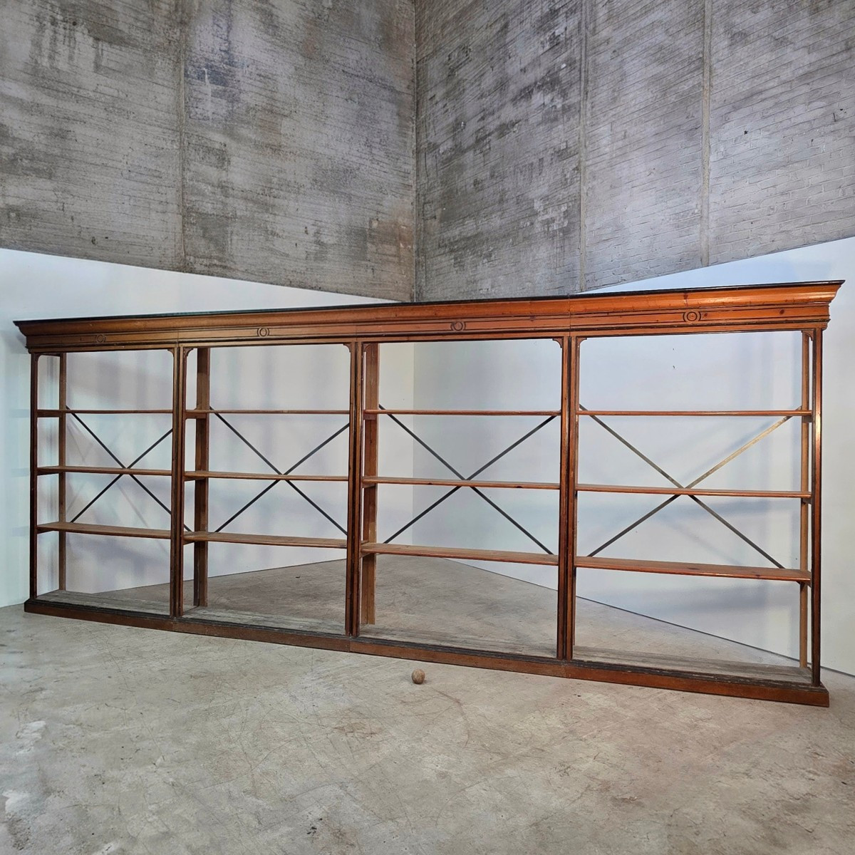 Exceptional Napoleon III Period Shop Shelf In Pine