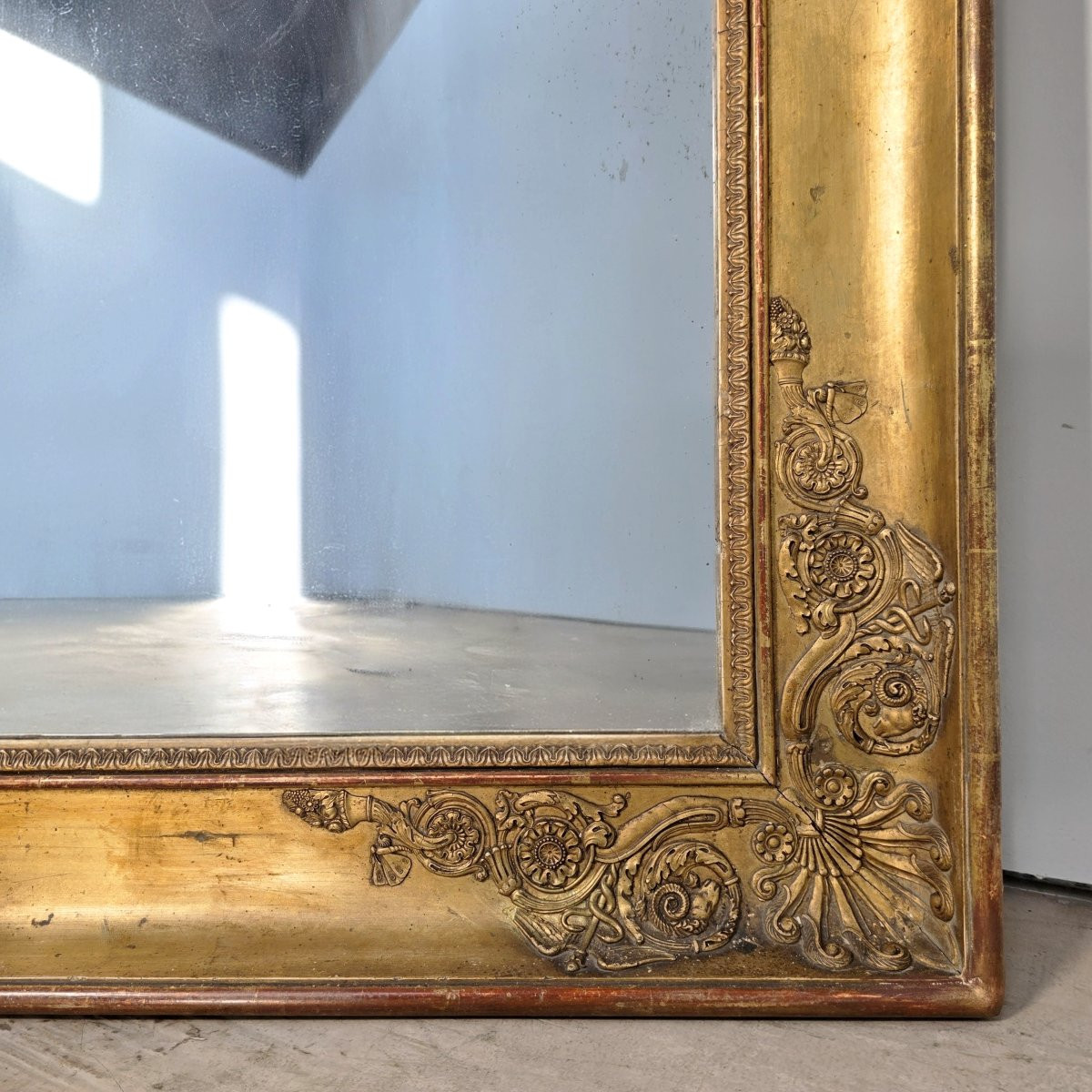 Large Gilded Mirror From The Empire Period -photo-3