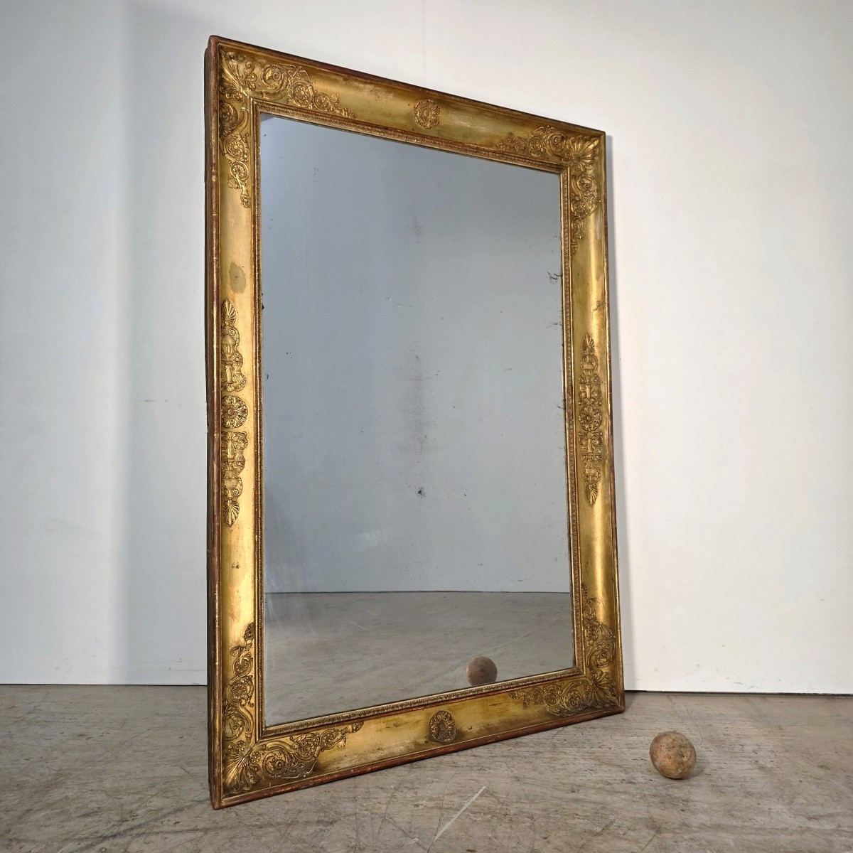 Large Gilded Mirror From The Empire Period -photo-2
