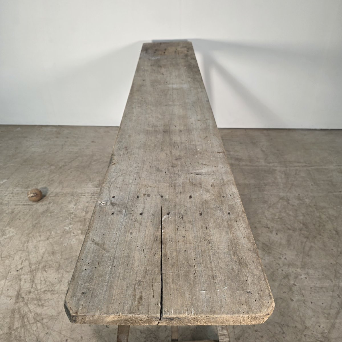 Whitewashed Wooden Console Table, Circa 1900 -photo-4