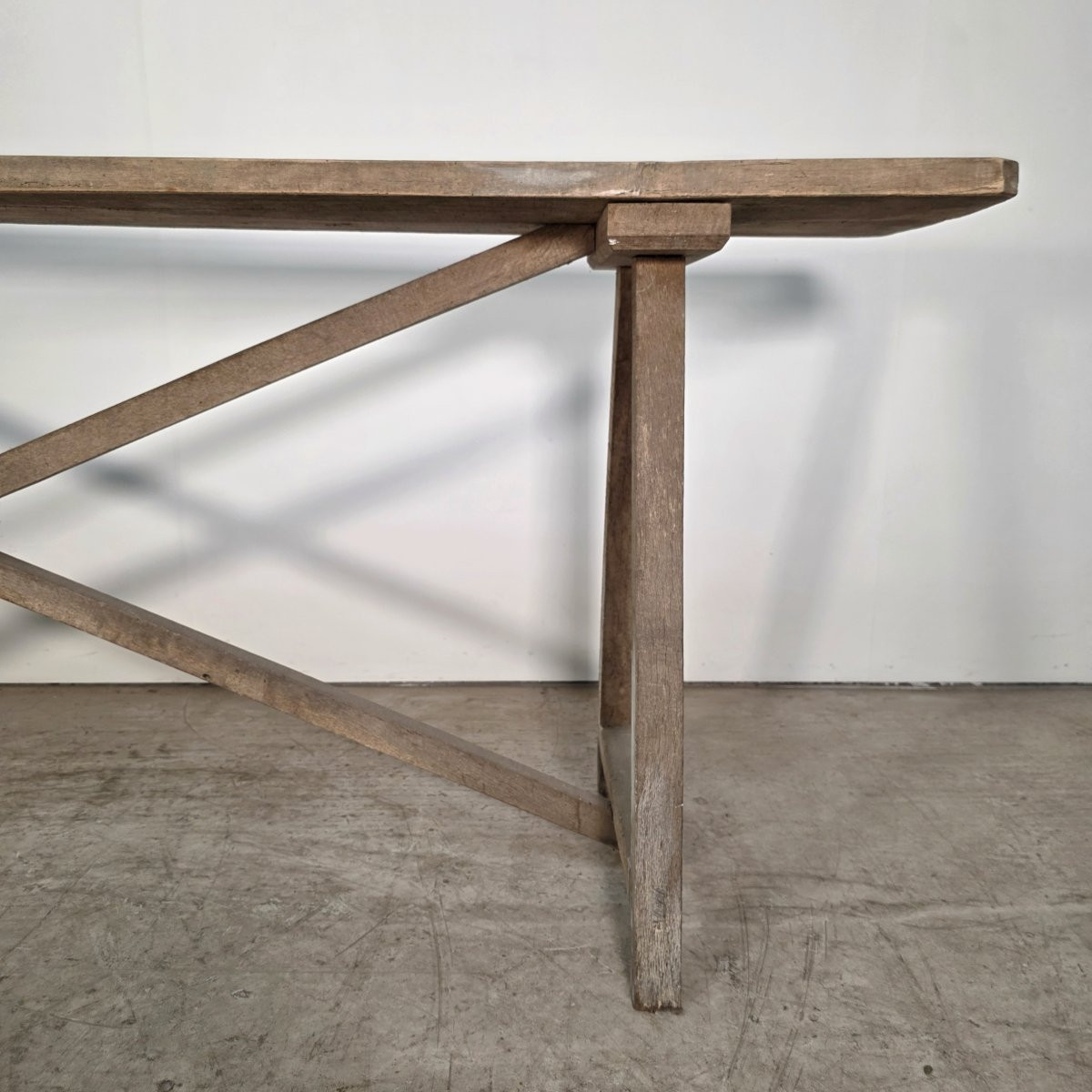 Whitewashed Wooden Console Table, Circa 1900 -photo-2