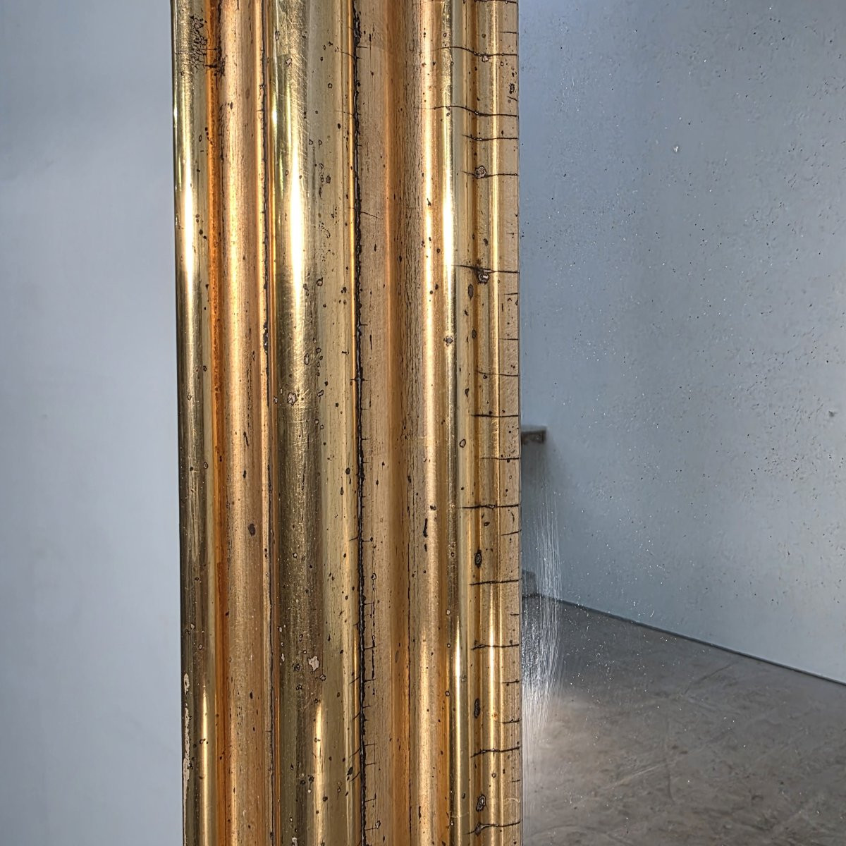Miroir milieu 19ème doré à la feuille-photo-4