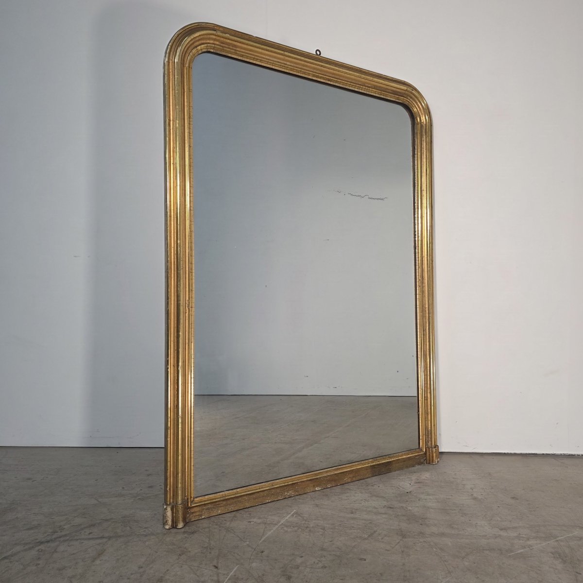 Miroir milieu 19ème doré à la feuille-photo-3