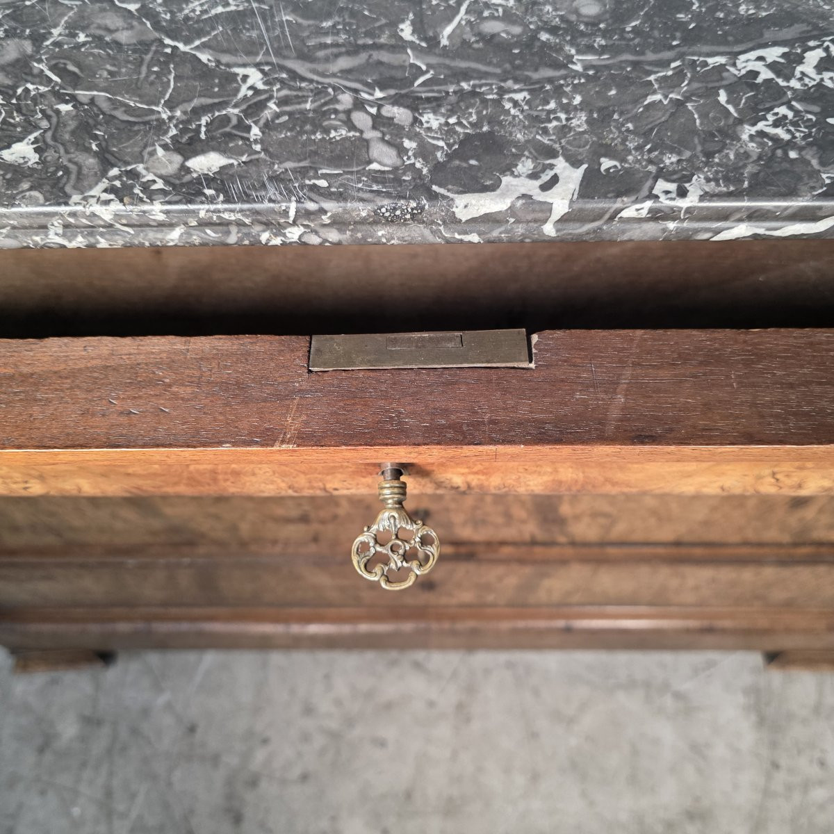 Commode 19ème en ronce de noyer-photo-4