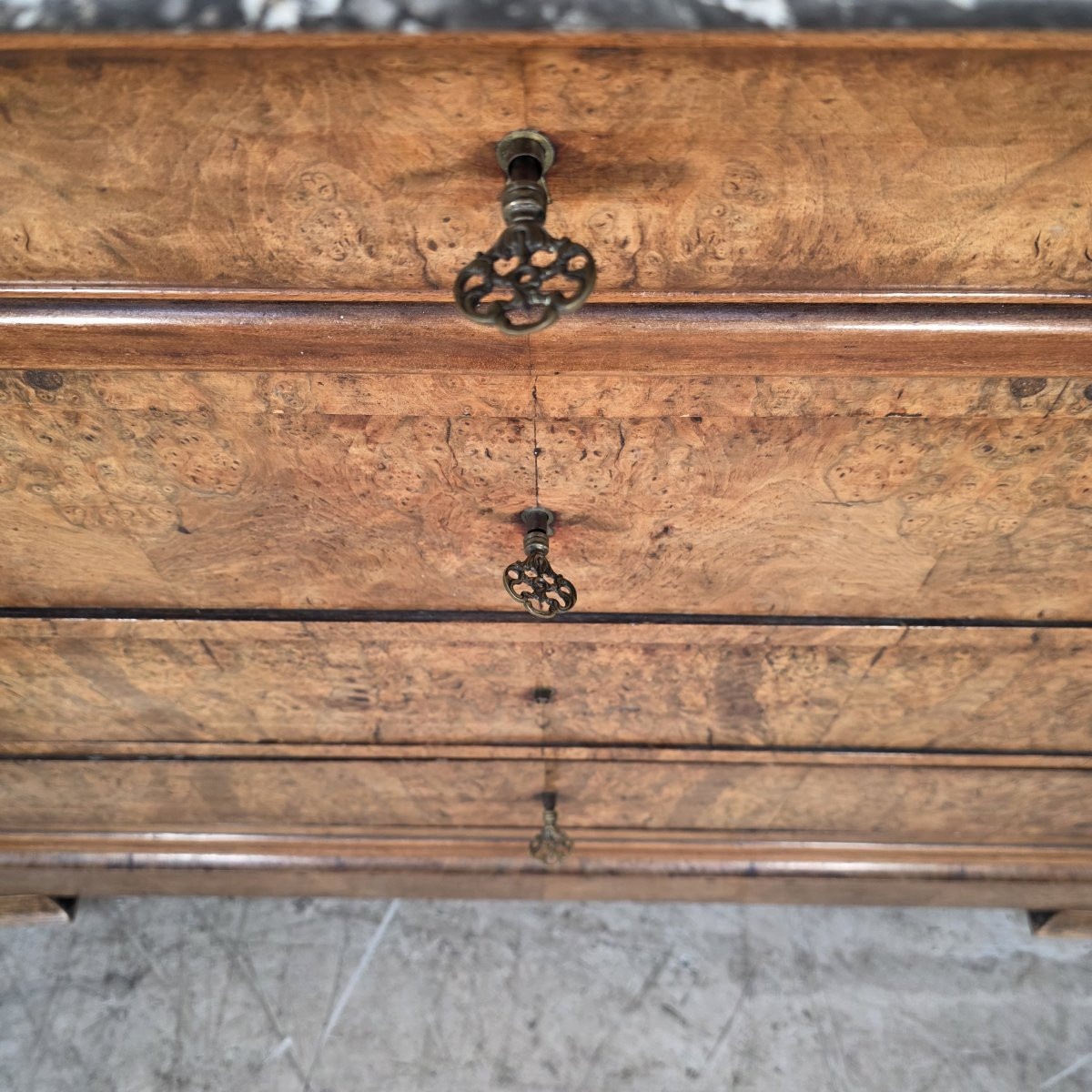 Commode 19ème en ronce de noyer-photo-5