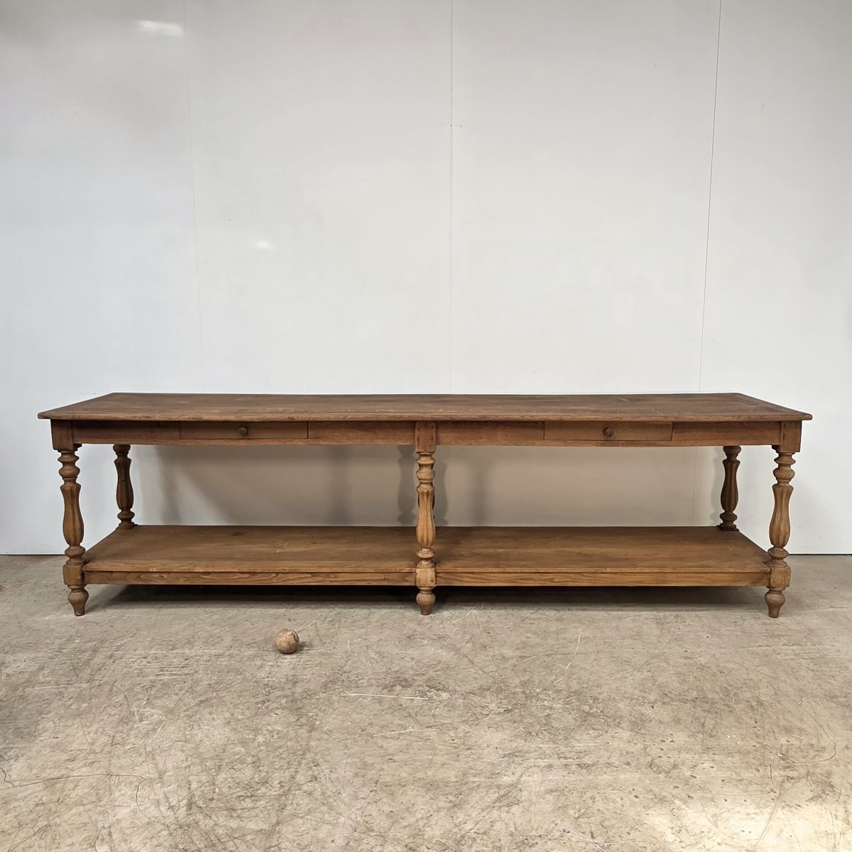 Large 19th-century Oak Draper's Table With 6 Legs-photo-2