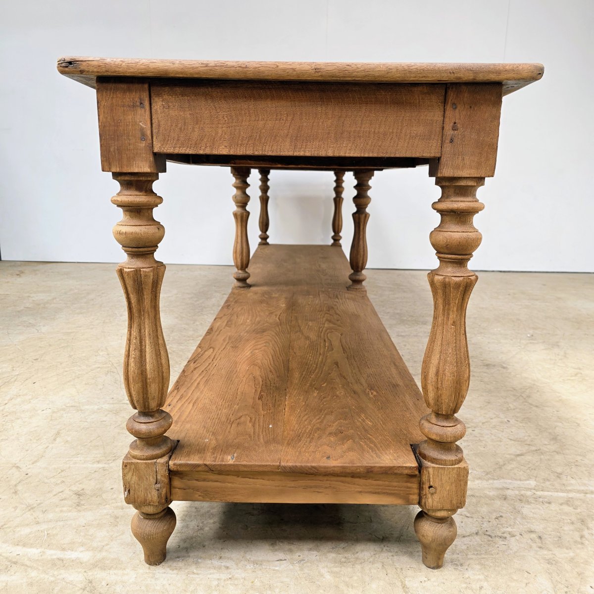 Large 19th-century Oak Draper's Table With 6 Legs-photo-4