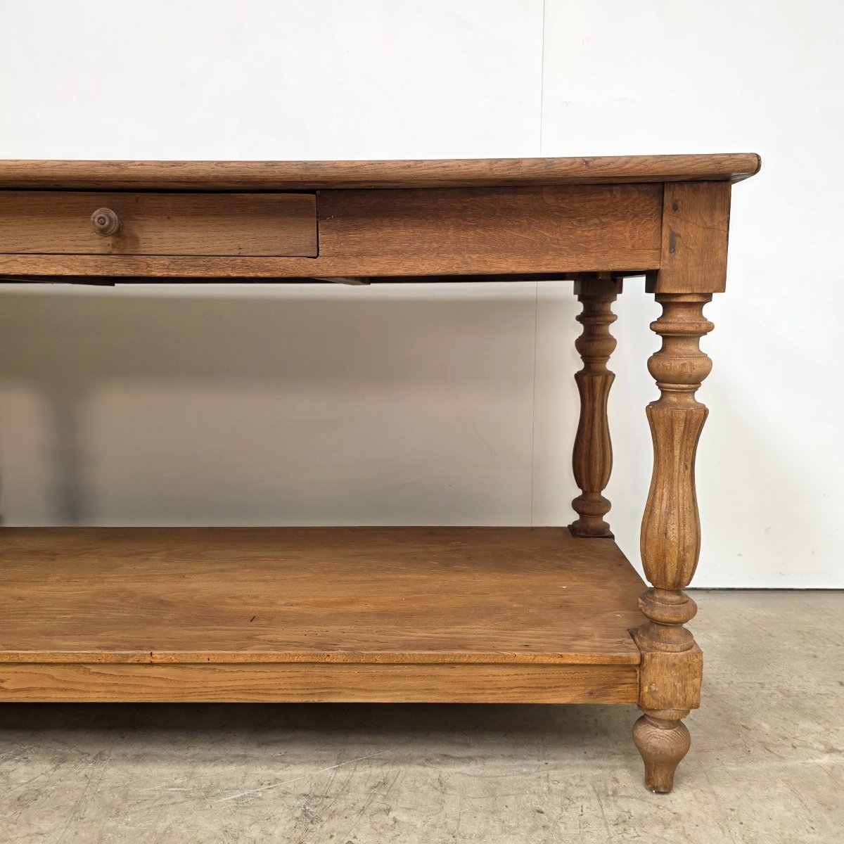 Large 19th-century Oak Draper's Table With 6 Legs-photo-1