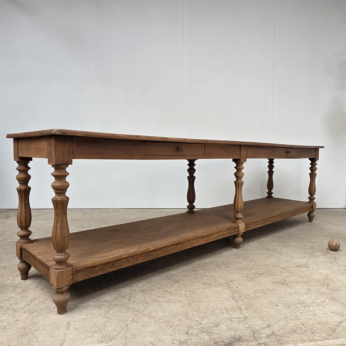 Large 19th-century Oak Draper's Table With 6 Legs-photo-2