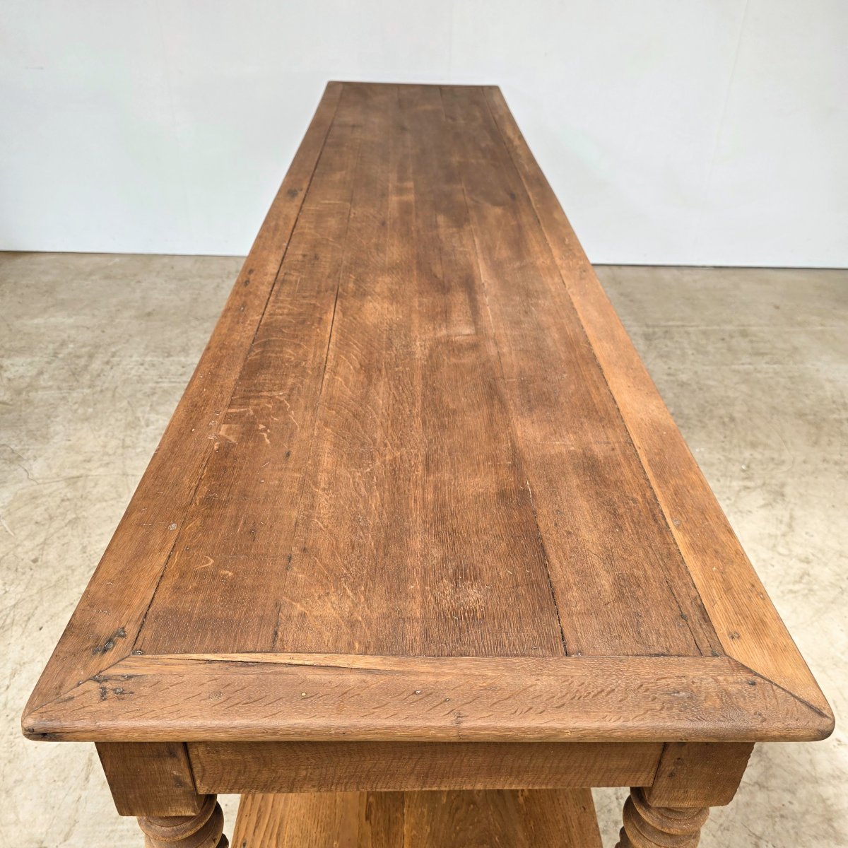 Large 19th-century Oak Draper's Table With 6 Legs-photo-4