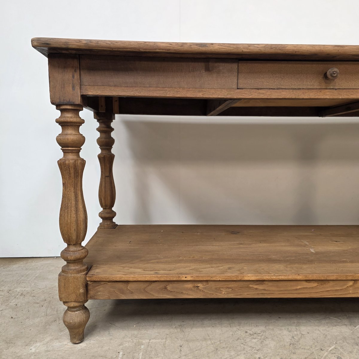 Large 19th-century Oak Draper's Table With 6 Legs-photo-7