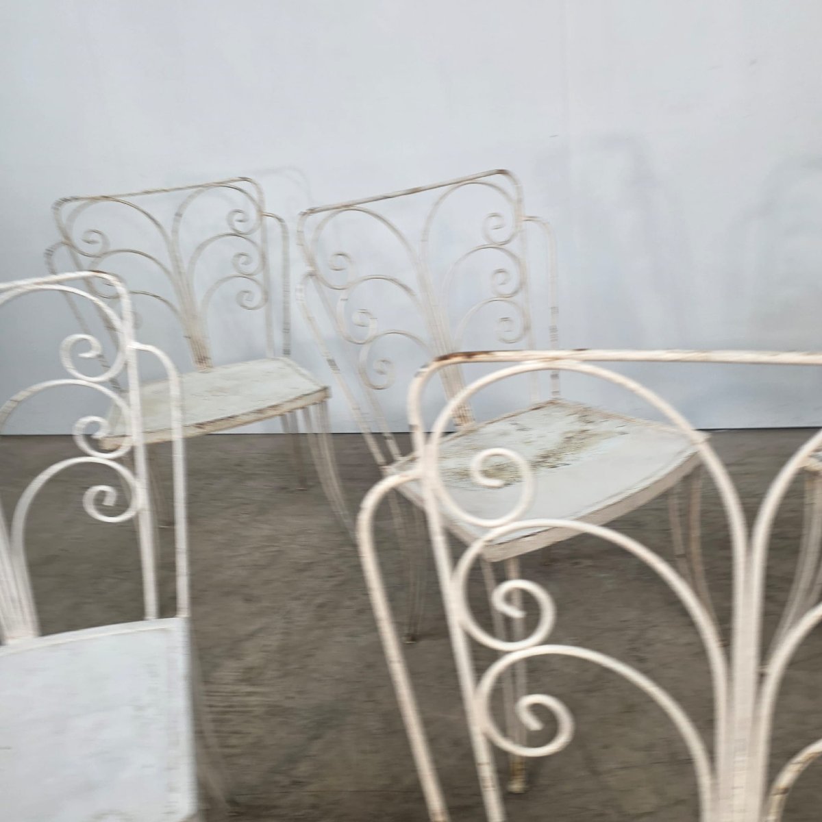 6 chaises de jardin en métal 1950-photo-4