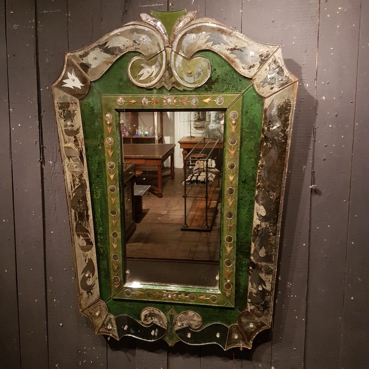 Miroir 1940 églomisé