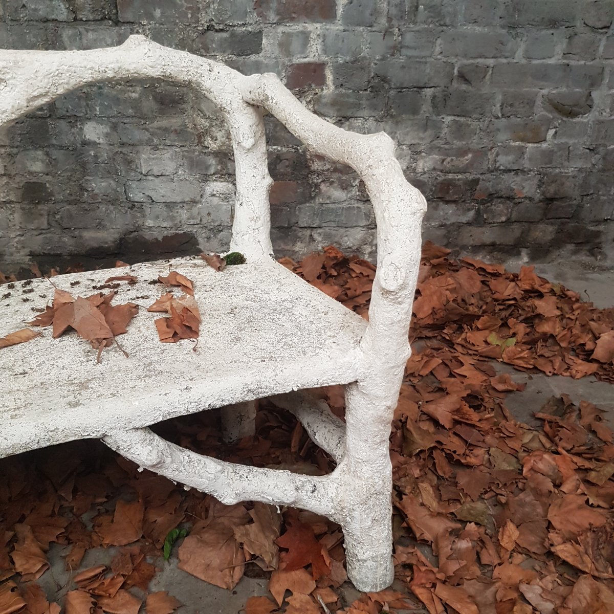 Banc de jardin 1900 faux bois-photo-3