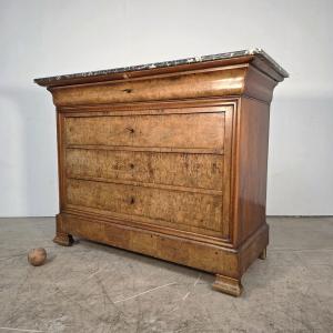 Commode 19ème en ronce de noyer